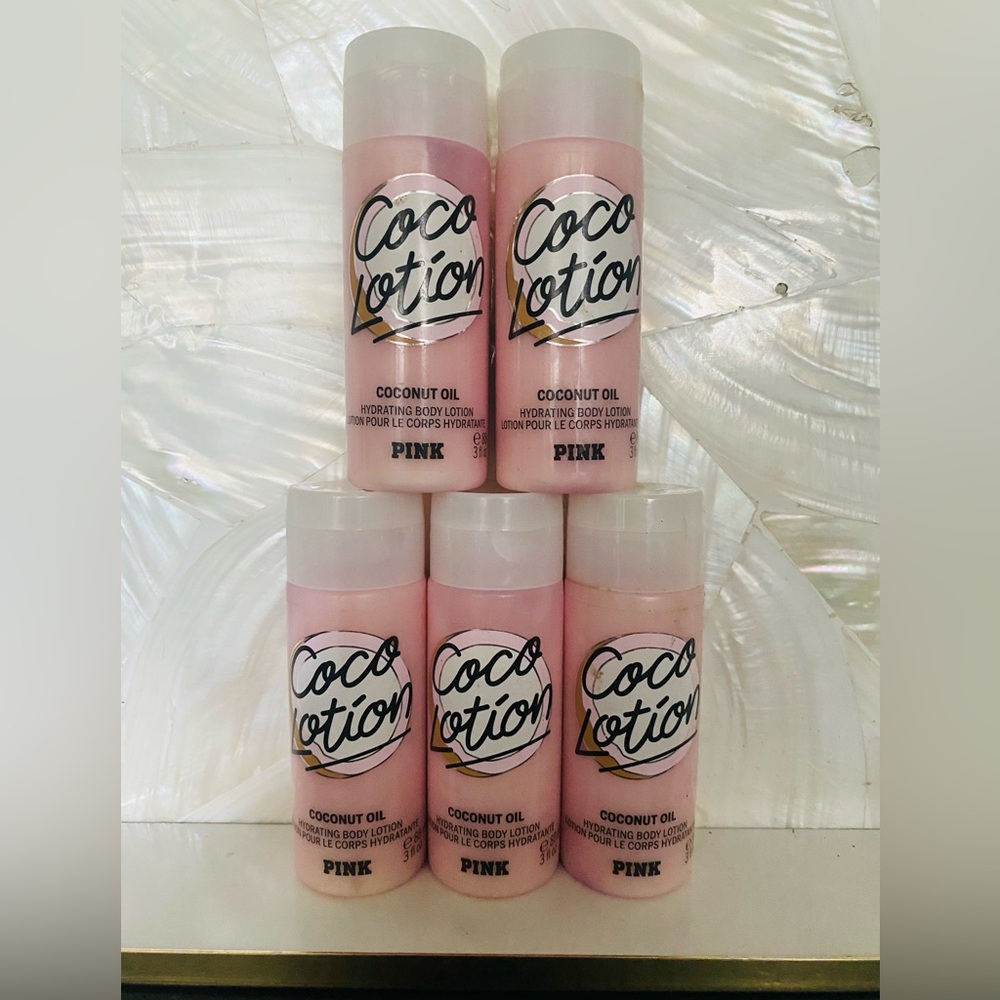 NEW 5pk PINK Coco Lotion Coconut Oil Hydrating Body Lotion - 3OZ